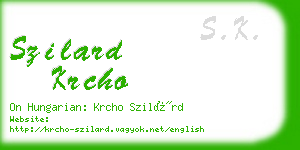 szilard krcho business card